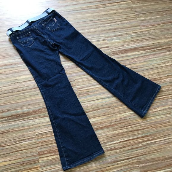 Vale Original Blue Jeans Vintage Y2K Embroidered Flare Leg Mid-Rise 32" Waist - Picture 4 of 10